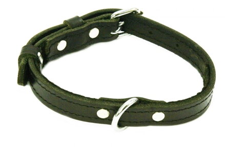 Obojok kožený čierny 2 x 36-48 cm