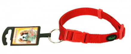 Nylon obojok 1,5x35-50cm červená