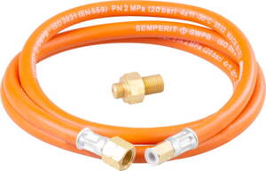 Prepojovací set Meva, hadica, k ohrievaču Olymp a variču Dual Compact, k 2 kg PB fľaši Prepojovací set Meva, hadica, k ohrievaču Olymp a variču Dual Compact, k 2 kg PB fľaši