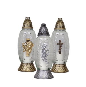 Kahanec Cross, dekoratívne sklo, 40 h, 35 cm, na hrob, mix vzorov