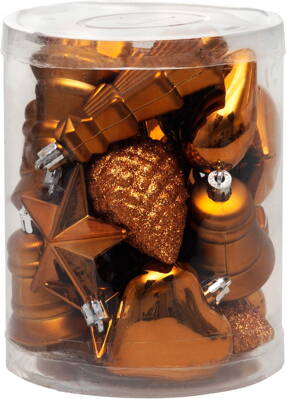 Zvonce MagicHome Vianoce, sada, 20 ks, medeno zlaté, mix, na vianočný stromček