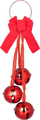 Dekorácia Zvončeky na dvere, červené, 14x14x46 cm