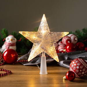 Hviezda MagicHome Vianoce, 10 LED, zlatá, 2xAA
