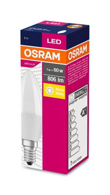 Ziarovka OSRAM® LED Value CLASSIC B FR 60 non-dim, 7W/827 E14 2700 K