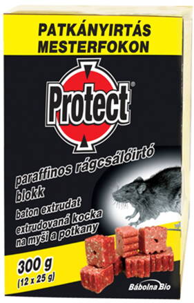 Návnada PROTECT, extrudovaná kocka, na myši a potkany, 12x25 g (300 g)