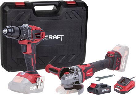Set Worcraft COMB001, skrutkovač CHD-S20LiBA + uhlová brúska CAG-S20LiBE-125 mm, bezuhlíkové, SET v kufríku