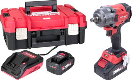 Set Worcraft XCUBE006 ShareSYS Toolbox, uťahovák 850 Nm, 2x 4.0 Ah akumulátor, 1x nabíjačka