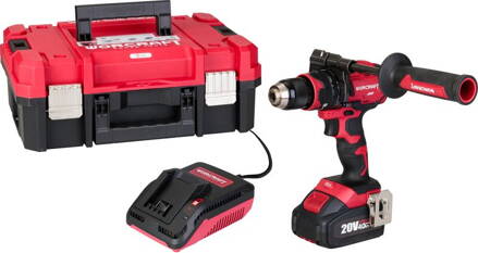 Set Worcraft XCUBE004 ShareSYS Toolbox, bezuhlíkový skrutkovač CHD-S20LiBH, 1x 4.0 Ah akumulátor, 1x nabíjačka