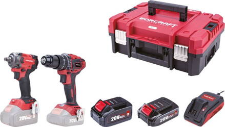 Set Worcraft XCUBE031 ShareSYS Toolbox, uťahovák 450 Nm, skrutkovač 50 Nm, 1x 2.0 Ah akumulátor + 1x 4.0 Ah akumulátor, 1x rýchlonabíjačka