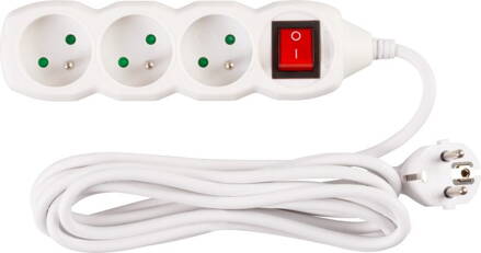 Kabel DG-F803BK 03,00 m, 3 zásuvky + vypínač