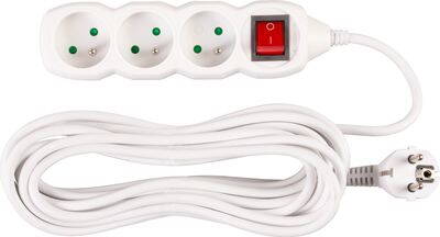 Kabel DG-F803BK 07,00 m, 3 zásuvky + vypínač