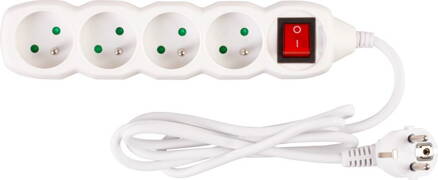 Kabel DG-F804BK 01,50 m, 4 zásuvky + vypínač