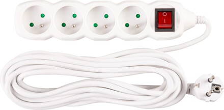 Kabel DG-F804BK 07,00 m, 4 zásuvky + vypínač