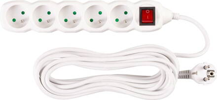 Kabel DG-F805BK 07,00 m, 5 zásuviek + vypínač