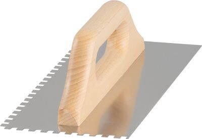Hladítko Strend Pro Premium, s drev. rúčkou, 270x130 mm, 0,7 mm, e06mm, rovné, nerez