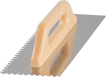 Hladítko Strend Pro Premium, s drev. rúčkou, 380x130 mm, 0,7 mm, e6mm, rovné, nerez