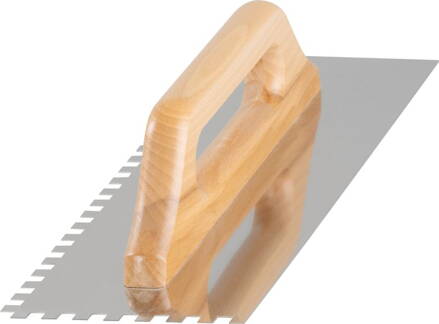 Hladítko Strend Pro Premium, s drev. rúčkou, 380x130 mm, 0,7 mm, e8mm, rovné, nerez