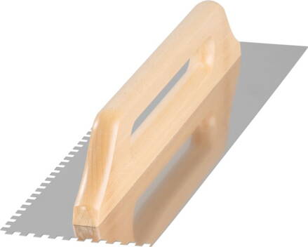 Hladítko Strend Pro Premium, s drev. rúčkou, 480x130 mm, 0,7 mm, e6mm, rovné, nerez