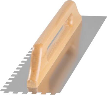 Hladítko Strend Pro Premium, s drev. rúčkou, 480x130 mm, 0,7 mm, e10mm, rovné, nerez