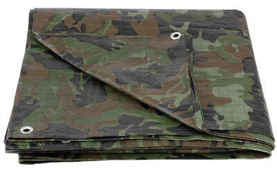 Plachta Tarpaulin Khaki 06,0x10,0 m, 80 g/m, oliva/kamufláž