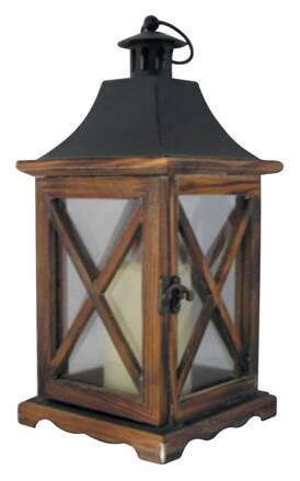 Lampas Nicehome WL8834, 16x16x35 cm, LED, 3xAAA, drevo