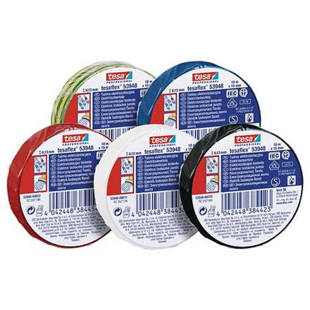 Paska tesa® PRO tesaflex®, elektroizolačná, sPVC, 19 mm, žlto-zelená, L-20 m