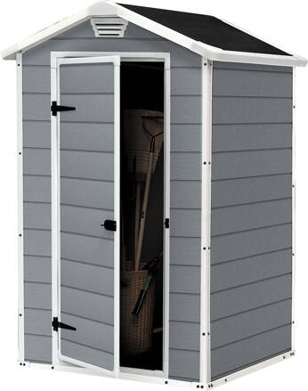 Domcek Keter MANOR 4x3, sivo/biely, 128x94x196 cm, UV