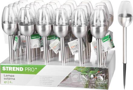 Lampa Strend Pro Solar Candle, 1 LED, nerez, 6x28 cm, sellbox 24ks