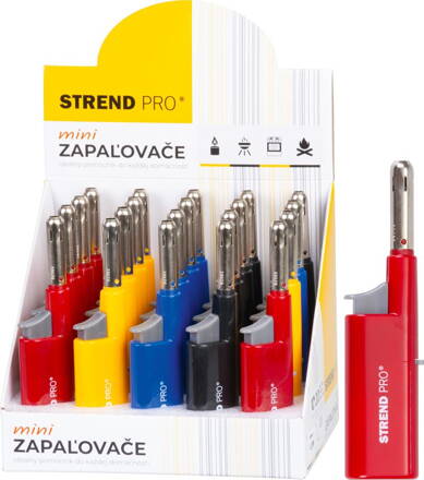 Zapalovac Strend Pro, MINI, 4 farby, sellbox 20 ks