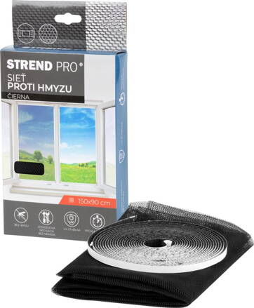 Siet FlyScreen2 150x090 cm, proti hmyzu, čierna PE