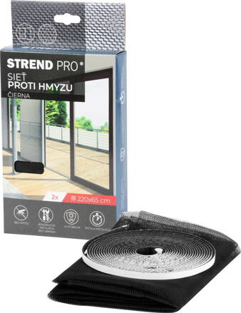 Siet FlyScreen2 220x065 cm, proti hmyzu, čierna PE, bal. 2 ks