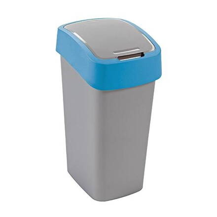 Kôš Curver® FLIP BIN 25L, šedostříbrná/modrá, na odpadky