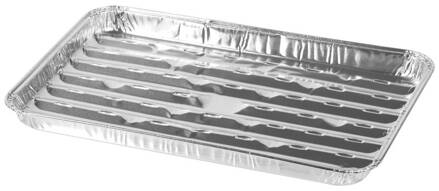 Miska Strend Pro Grill 34x23x2.5 cm, 3 ks, obdĺžniková, perforovaná, ALU