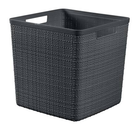 Kôš Curver® JUTE CUBE, 17L, tmavý sivý, 28x28x27 cm