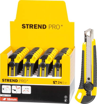 Noz STREND PRO UKBOX-85, 18 mm, odlamovací, plastový, Sellbox 24 ks