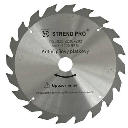 Kotuc SuperSaw NW 250x3,2x30 z20, pílový, s plátkami