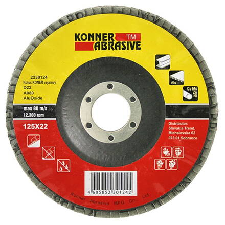Kotuc KONER D22 125x22 mm, A060, AluOxide, vejarový