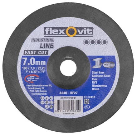 Kotuc flexOvit FastCut A5360 180x7.0x22.2 mm, A24Q-BF27, oceľ