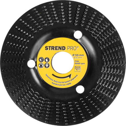 Kotúč Strend Pro, 125 mm, rašpľový na drevo, jemný, na uhlovú brúsku