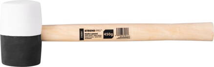 Kladivo Strend Pro HM232 450 g, gumové, BlackWhite, drev. rúčka