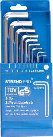 Sada kľúčov Strend Pro HK0212, 9 dielna, Hex S1, zástrčná
