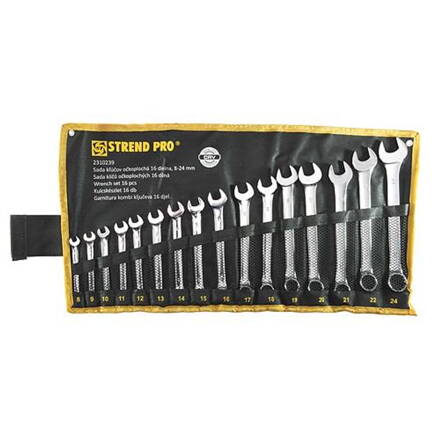 Sada kluc HR31585 očkoplochá, 16 dielna, Cr-V, 8-24 mm