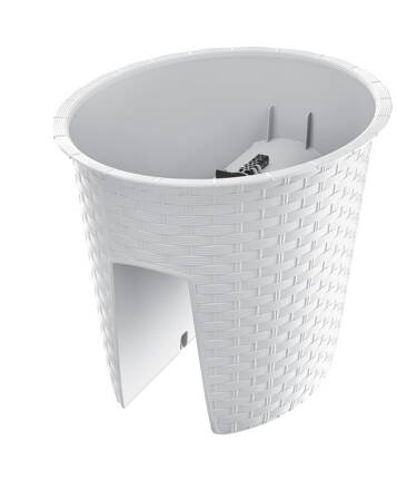 Kvetinac RATOLLA Railing Oval 300, biely