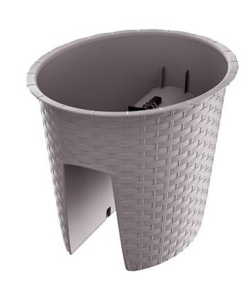 Kvetinac RATOLLA Railing Oval 300, mocca
