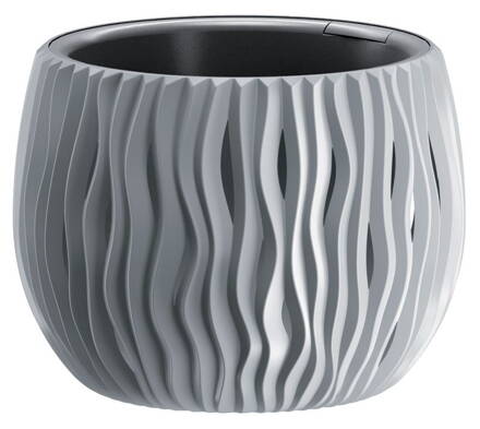 Kvetinac SANDY Bowl 240, 238x161 mm, šedá, vložka