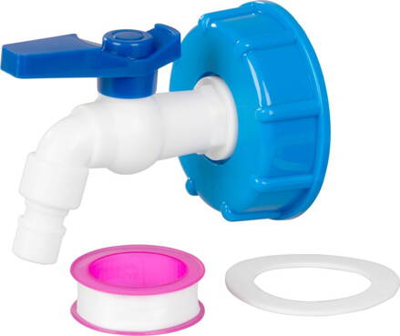 Ventil Strend Pro, záhradný, 3/4",116 mm, s redukciou na IBC nádrž, PVC