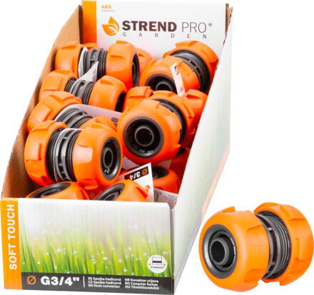 Spojka Strend Pro, 3/4", na spájanie a opravu hadíc, soft touch, DisplayBox 20ks