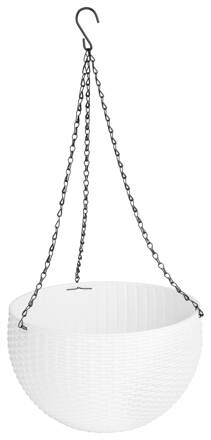 Kvetinac GDA Modern 835, visiaci, reťaz, 26x16cm, biely