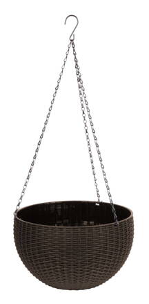 Kvetinac GDA Modern 835, visiaci, reťaz, 26x16cm, hnedý