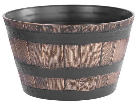 Kvetináč Strend Pro Woodeff, 39x28 cm, zlatý, truhlík, efekt dreva